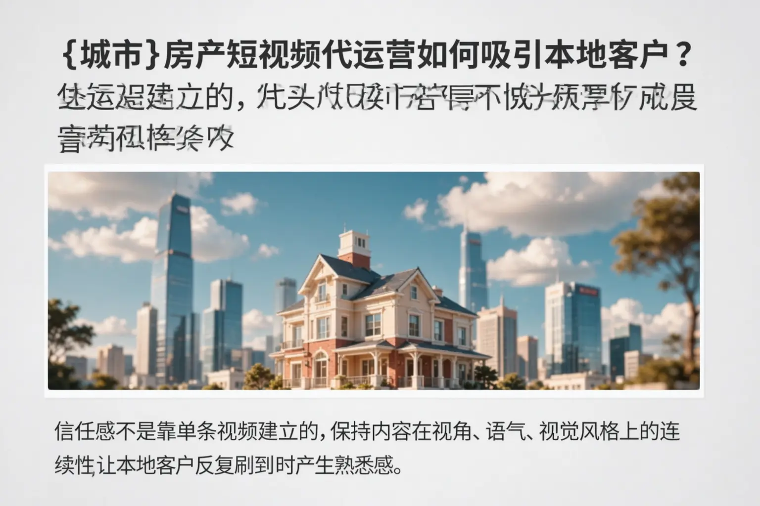 内江房产短视频代运营如何吸引本地客户?