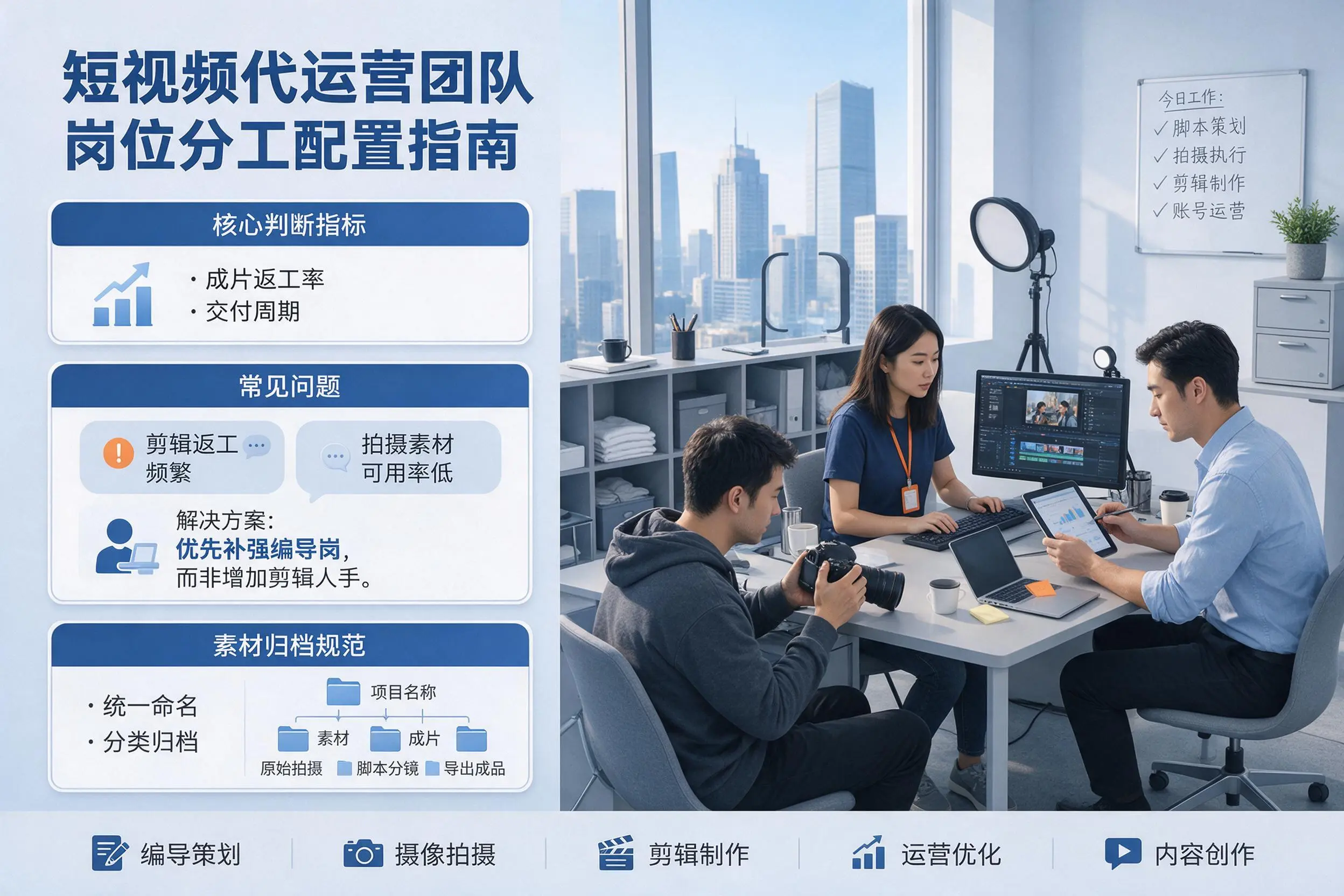 短视频代运营团队如何配置？内江企业岗位分工科普说明