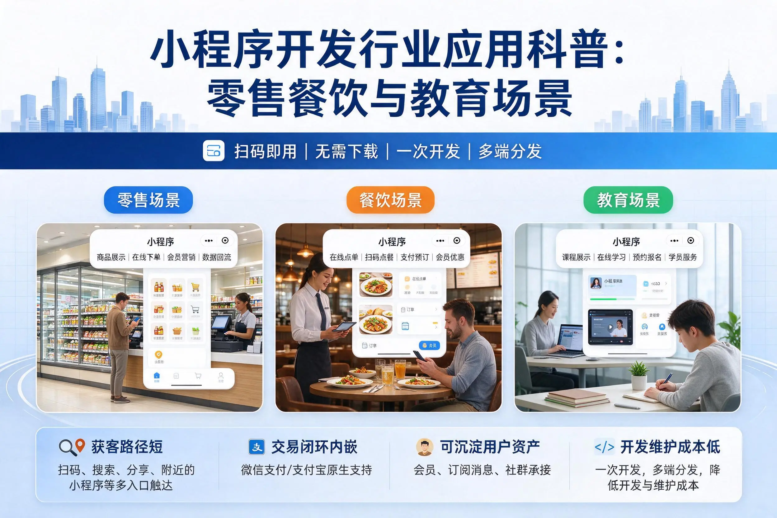 内江小程序开发行业应用科普：零售餐饮与教育场景