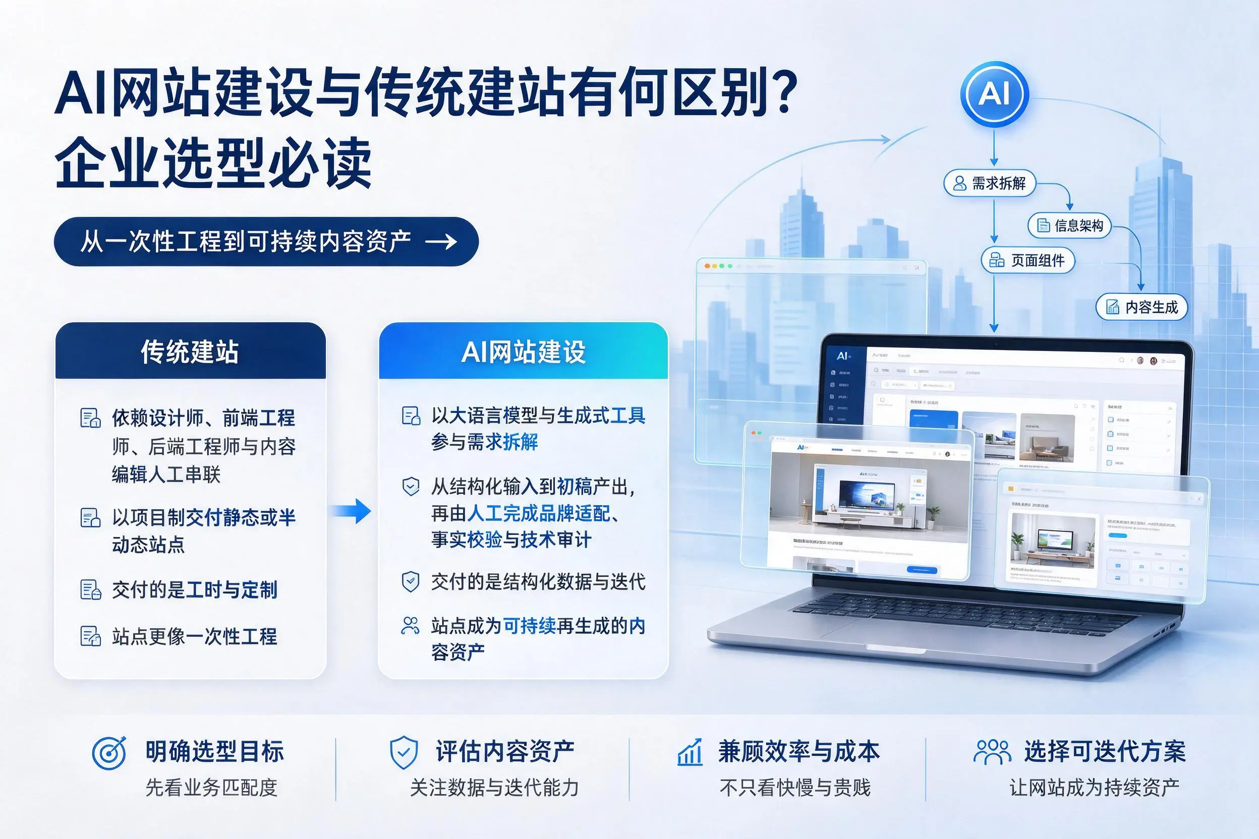 AI网站建设与传统建站有何区别?内江企业选型必读