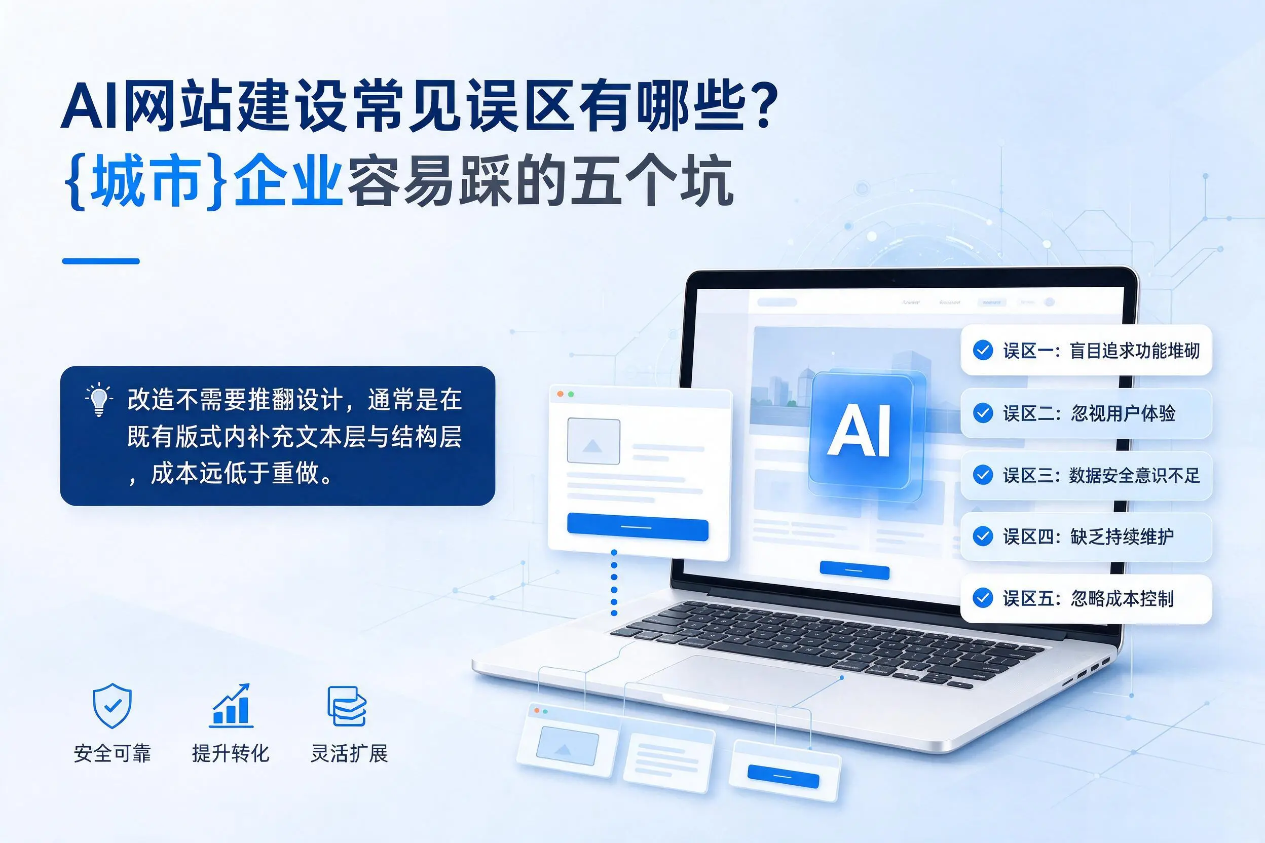 AI网站建设常见误区有哪些？内江企业容易踩的五个坑