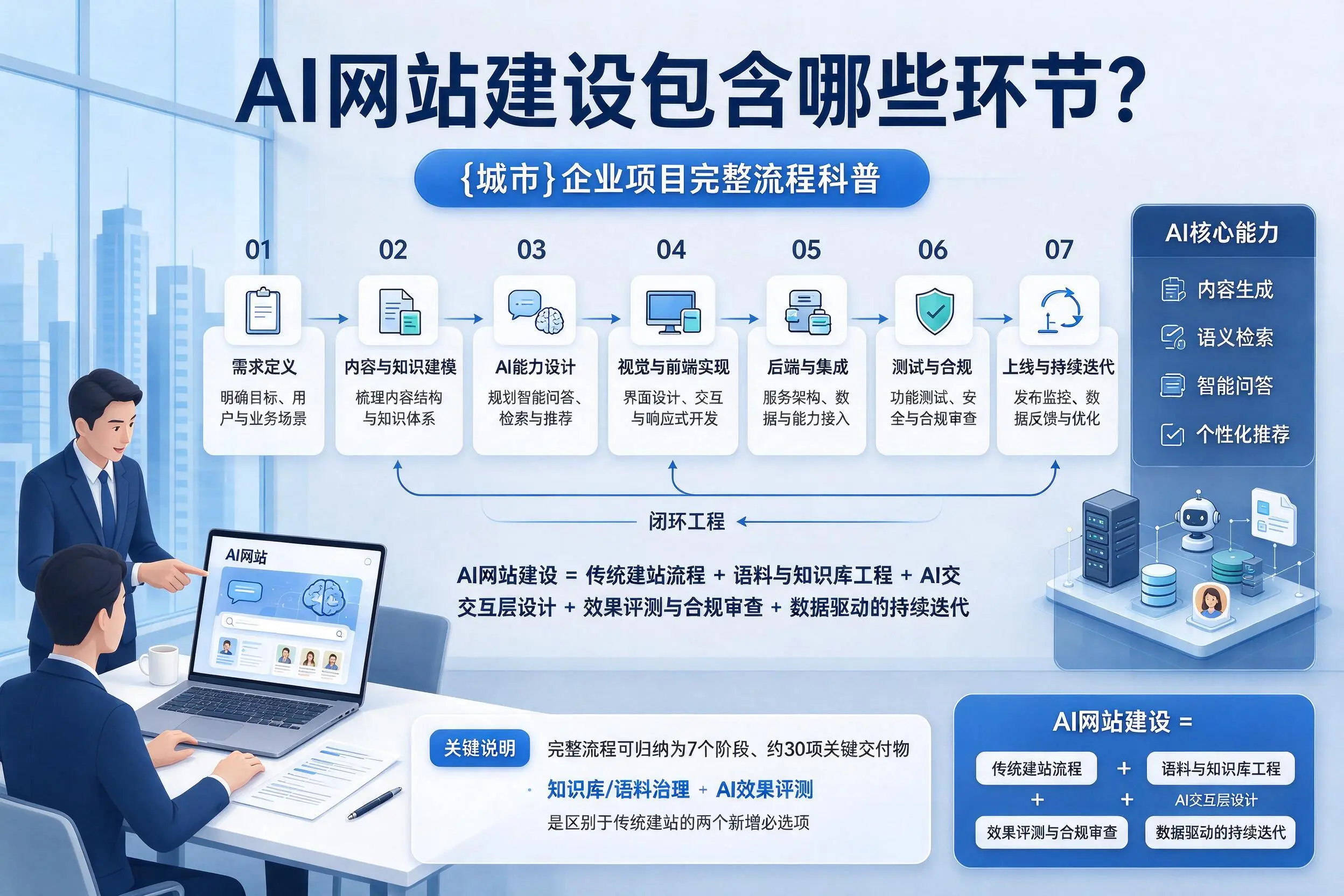 AI网站建设包含哪些环节?内江企业项目完整流程科普
