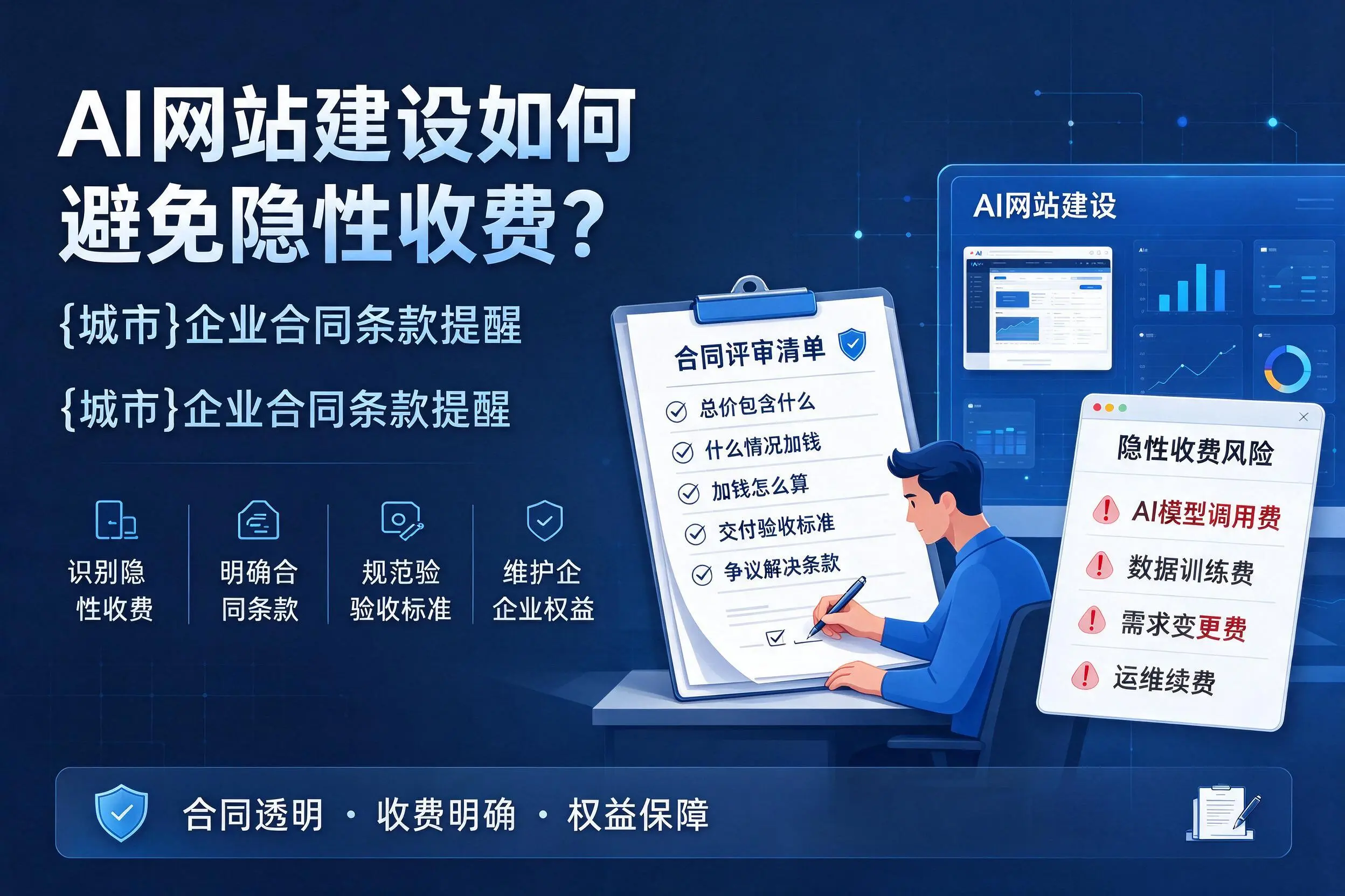 AI网站建设如何避免隐性收费?内江企业合同条款提醒